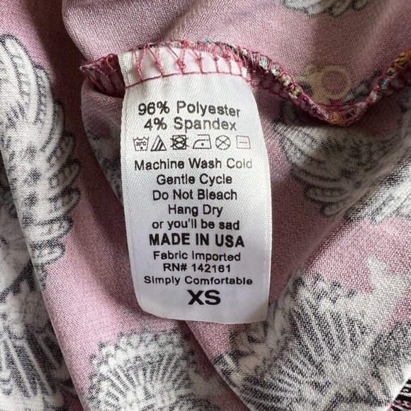 Lularoe Madison Pleated Skirt Women's XS Stretch Mauve Owl Print Pockets Pull On - Picture 5 of 7